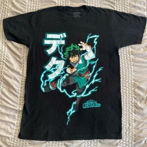 My Hero Academia T-Shirt Mens Medium Anime Deku Izuku Midoriya Black S/S Tee